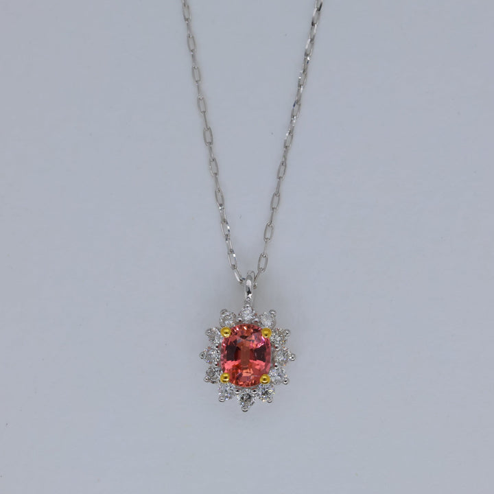 Lysara Tourmaline Pendant DIA Necklace in Platinum P900 by MOA - view 1