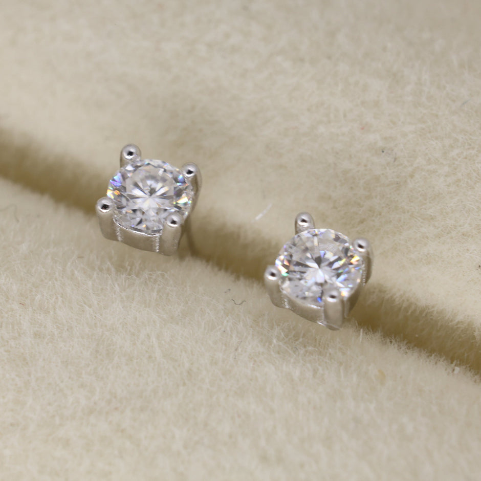 Maelys Mini Stud Earrings in 925 Sterling Silver by MOA - view 2