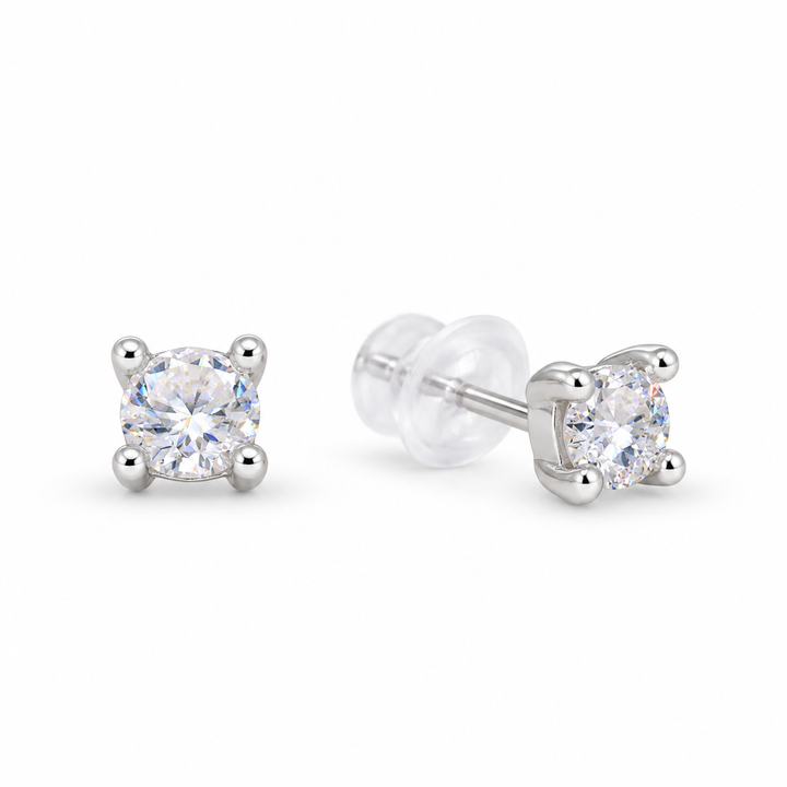 Maëra 0.03ct Solitaire Stud Earrings in 925 Sterling Silver