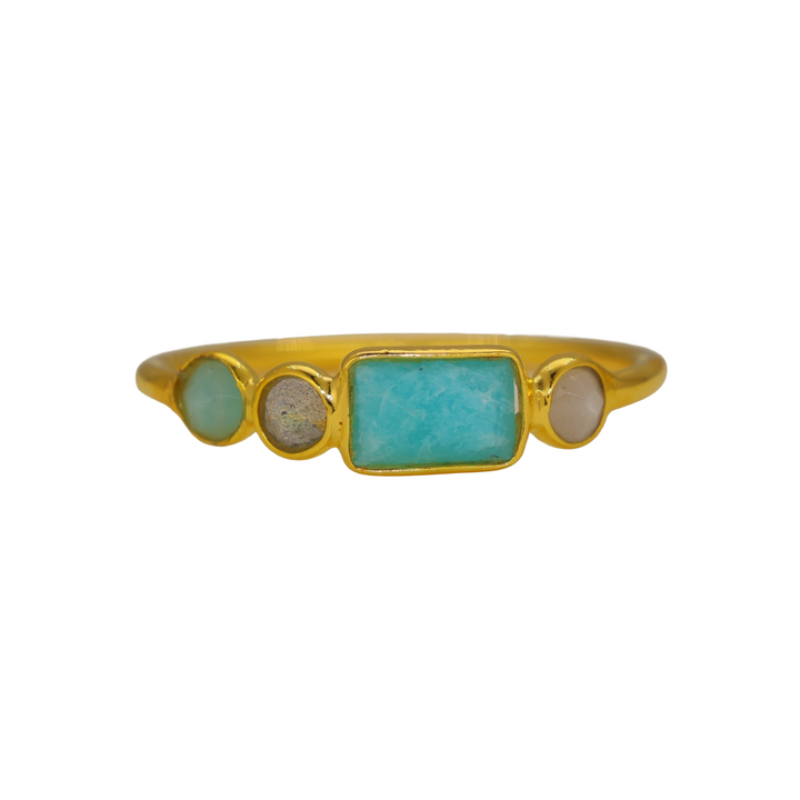Maréa Amazonite Multi-Stone Ring in Gold Vermeil by MOA - view 1