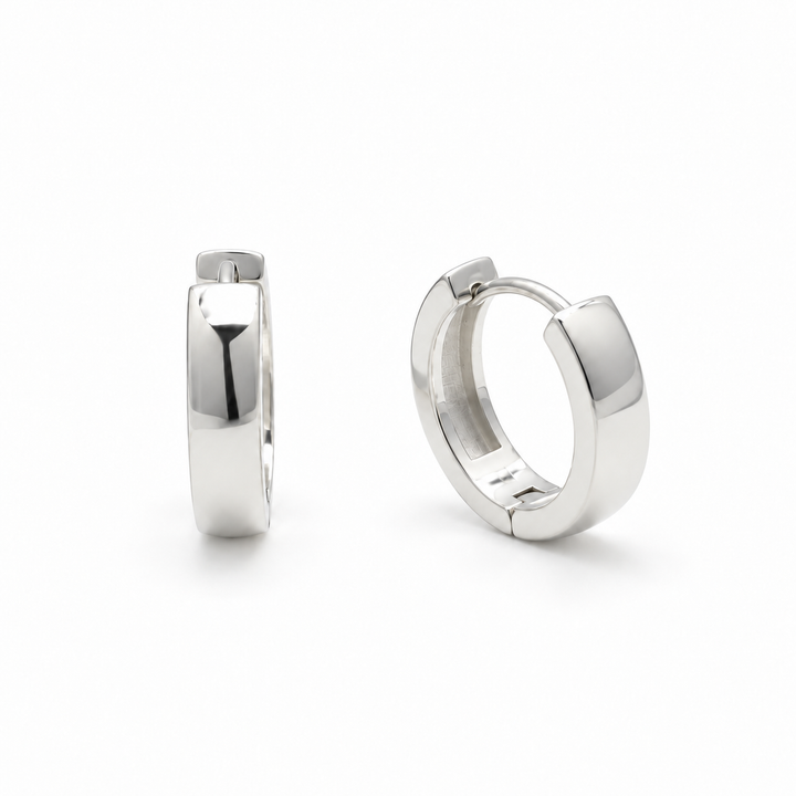 Mira Huggie Earrings in 925 Sterling Silver by MOA
