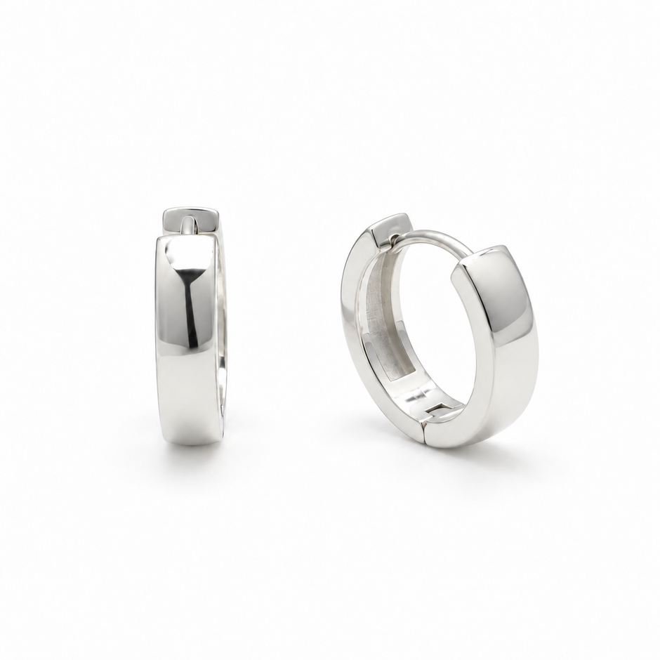 Mira Huggie Earrings in 925 Sterling Silver by MOA
