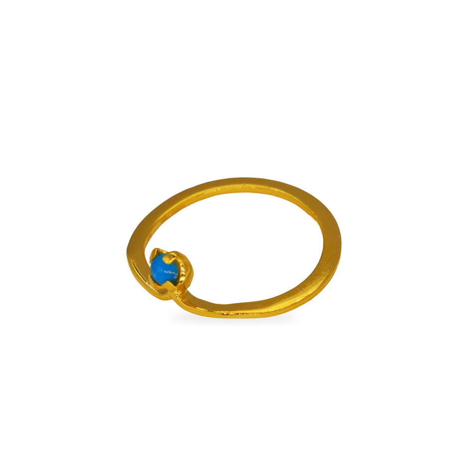 Lunara Blue Howlite Petite Ring in Gold Vermeil by MOA - view 2