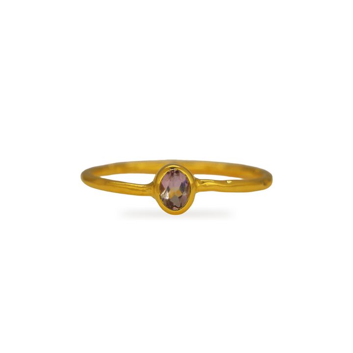 Aurelune Rainbow Moonstone Petite Ring in Gold Vermeil by MOA - view 1