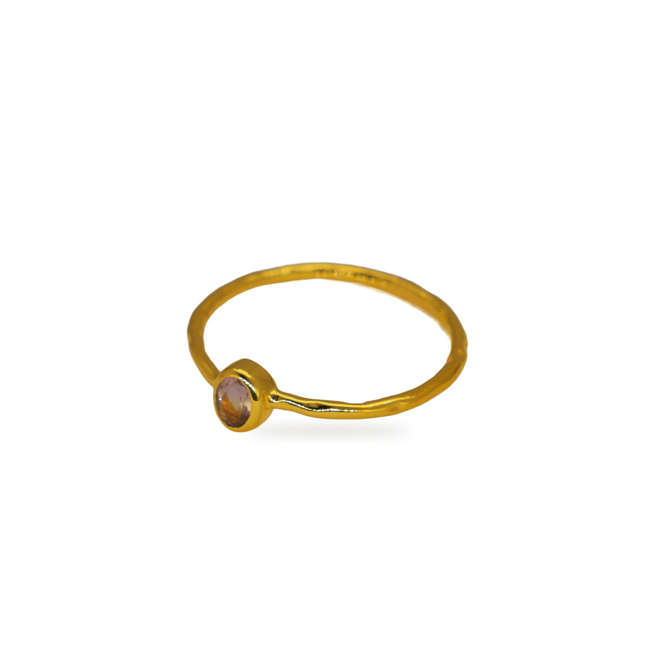 Aurelune Rainbow Moonstone Petite Ring in Gold Vermeil by MOA - view 2