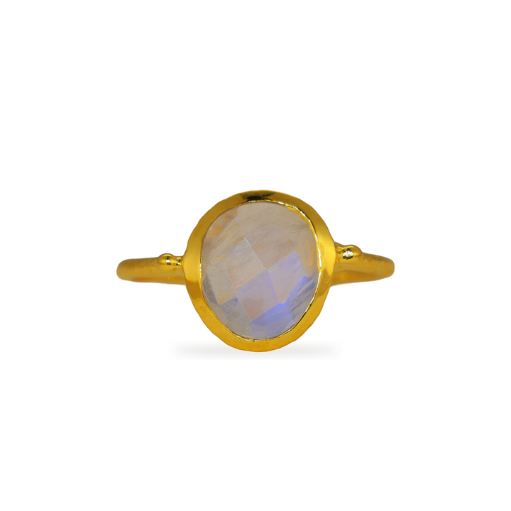 Celune Rainbow Moonstone Ring in Gold Vermeil by MOA - view 1