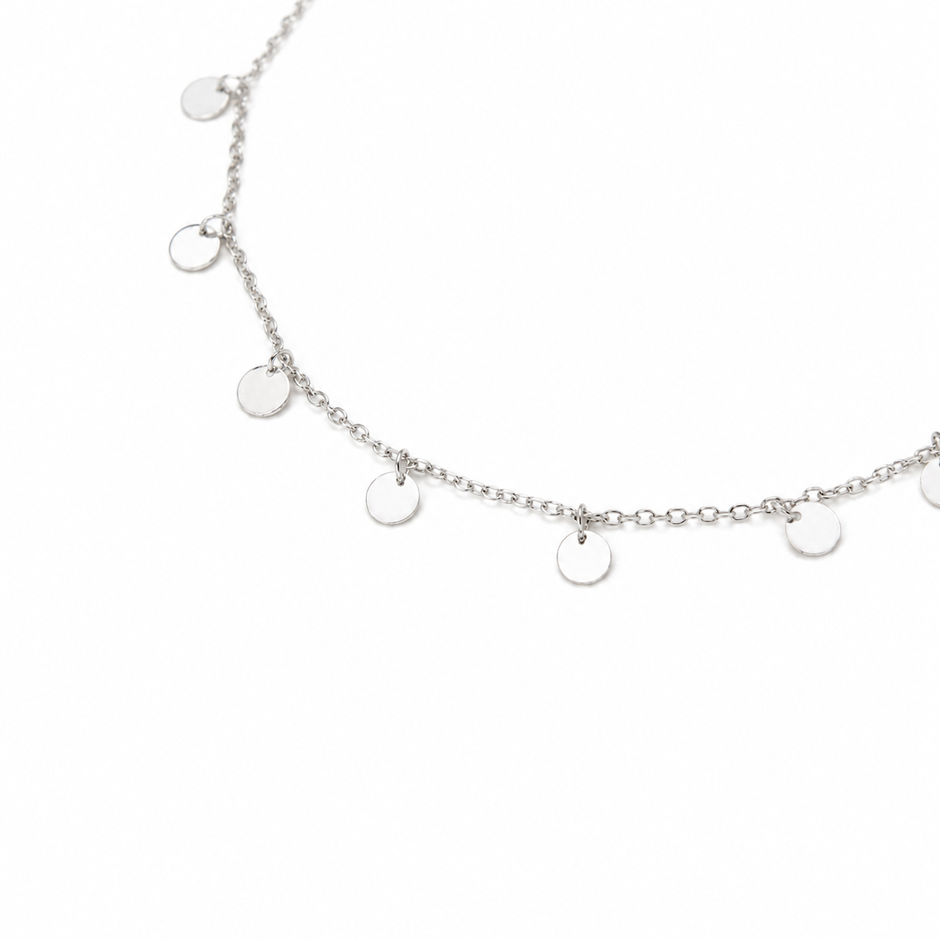 Marceline Double Chain Necklace in 925 Sterling Silver detail view