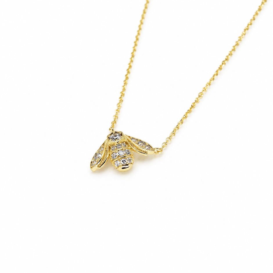 Mélisande Bee Necklace in 18K Gold Vermeil detail view