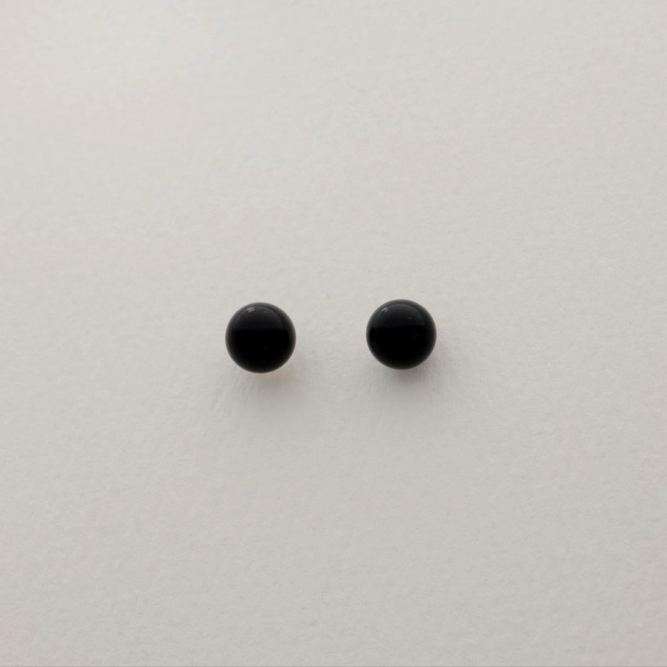 Nerina Onyx Stud Earrings 925 Sterling Silver by MOA - view 2