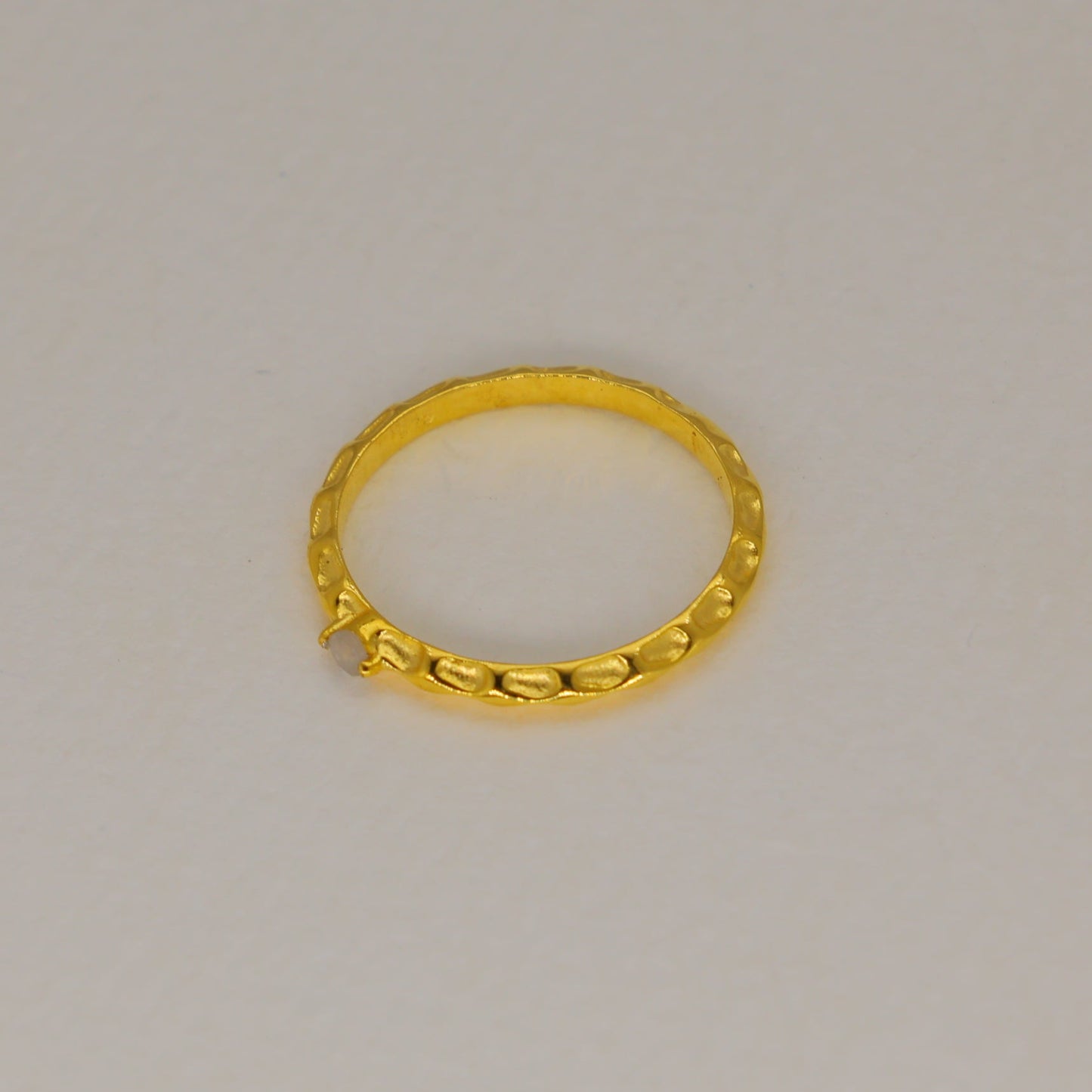 Noelle White Moonstone Petite Ring in Gold Vermeil by MOA - view 2