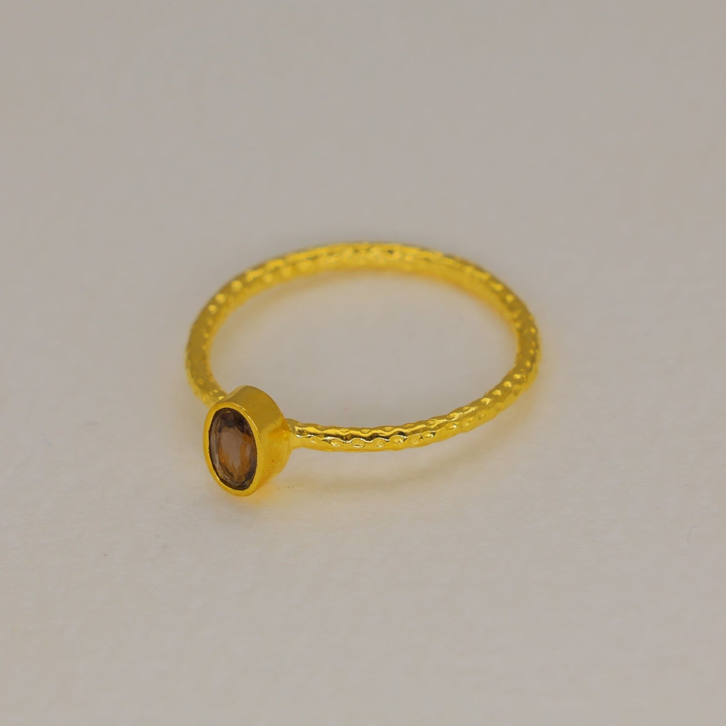 Noirielle Smoky Quartz Petite Ring in Gold Vermeil by MOA - view 2