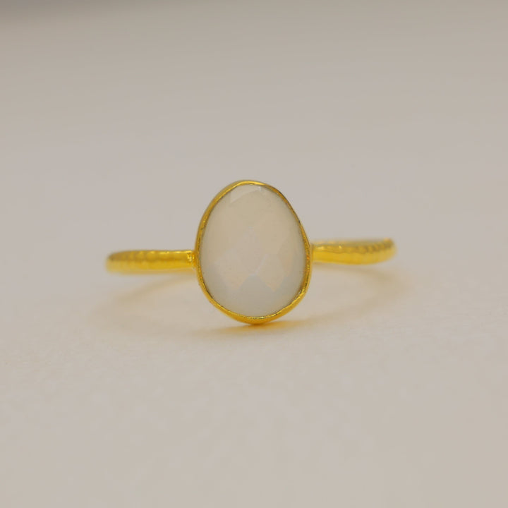 Oreline Moonstone Oval Ring in Gold Vermeil by MOA - view 1