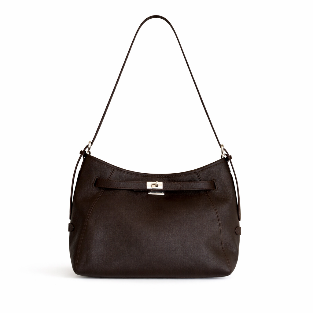 Orinne Leather Shoulder Bag Chocolate by MOA - view 2