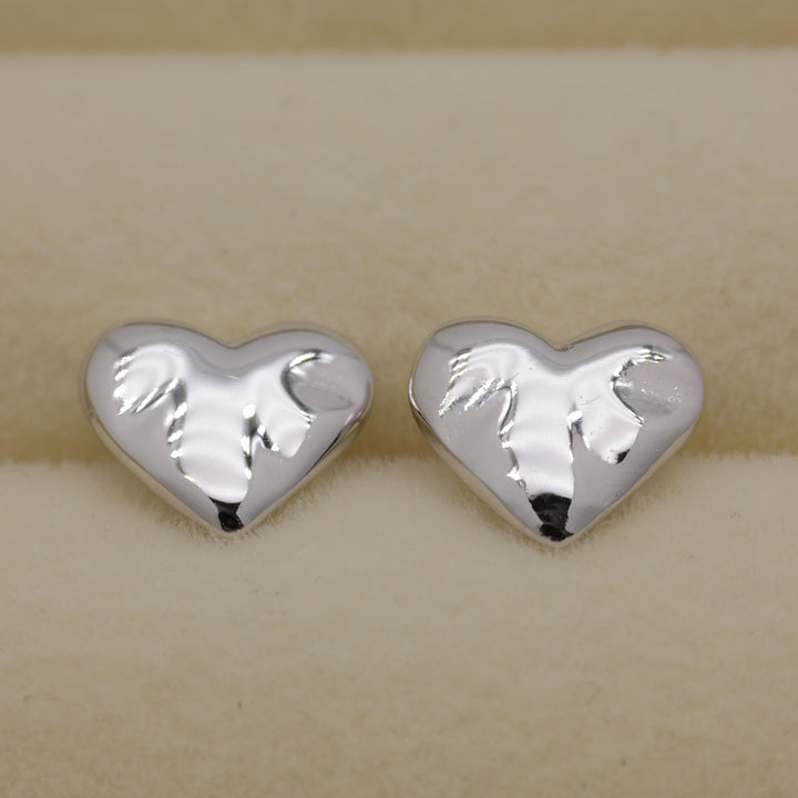 Paige Heart Stud Earrings 925 Sterling Silver by MOA - view 1