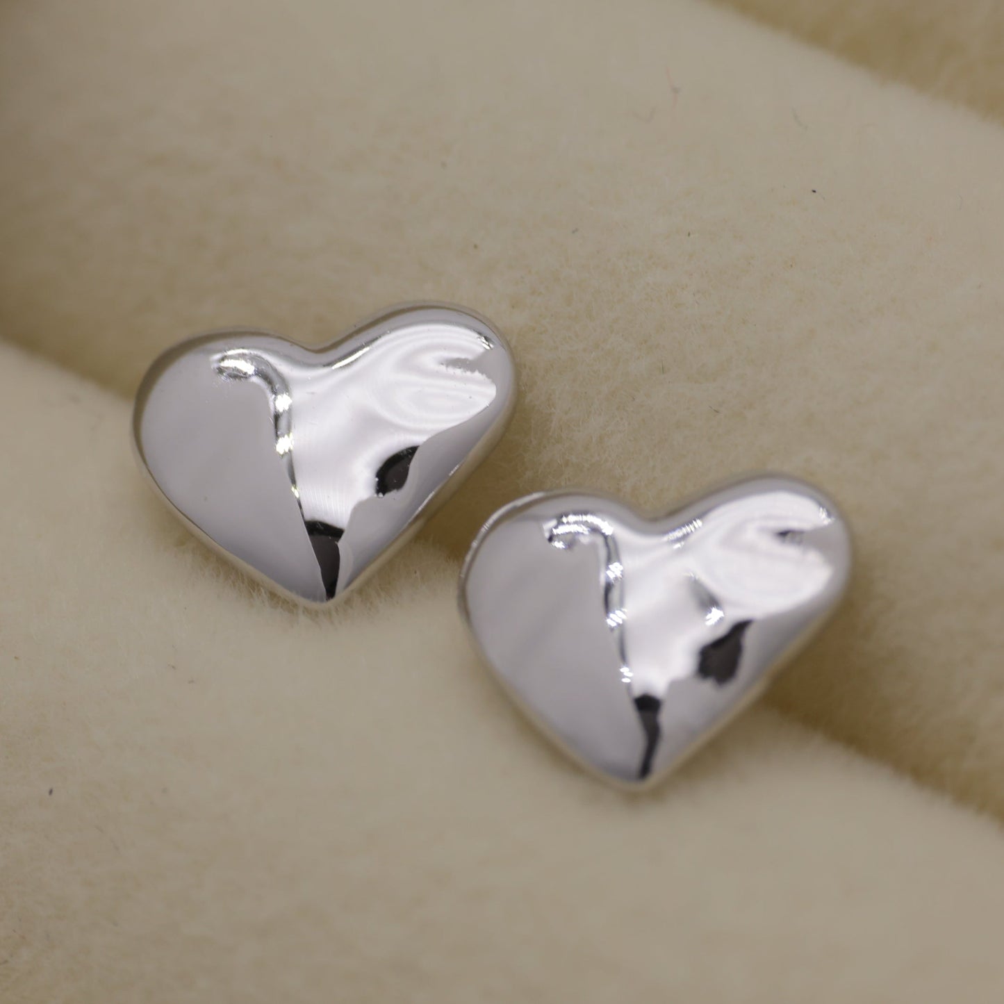 Paige Heart Stud Earrings 925 Sterling Silver by MOA - view 3