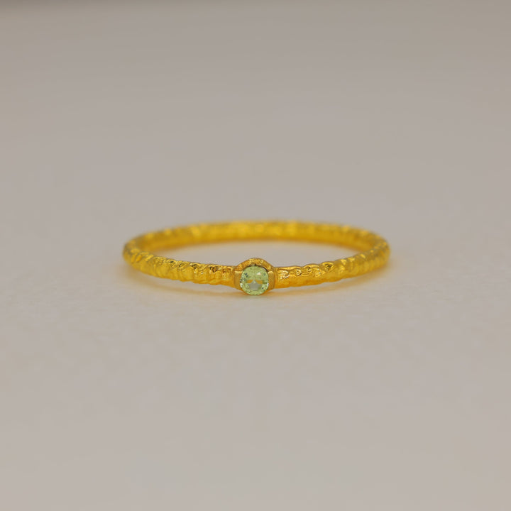 Serin Peridot Petite Ring in Gold Vermeil by MOA - view 1