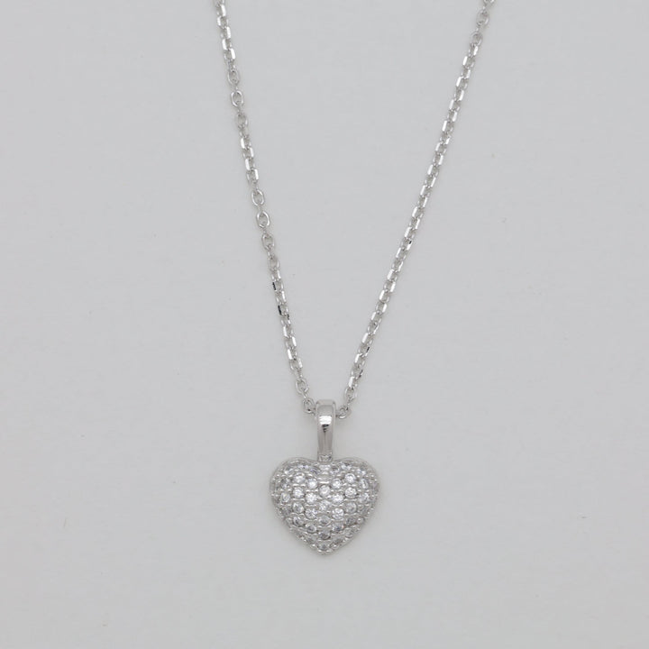 Sirena Pavé Heart Necklace 925 Sterling Silver by MOA - view 1