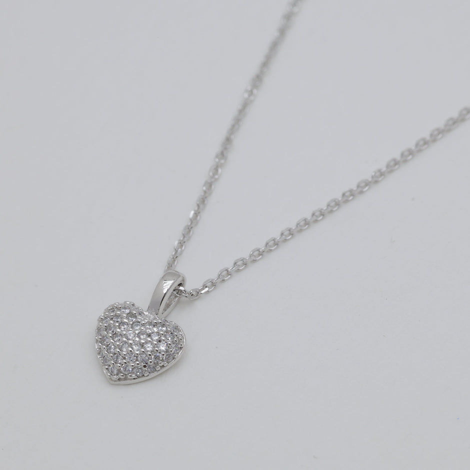 Sirena Pavé Heart Necklace 925 Sterling Silver by MOA - view 2
