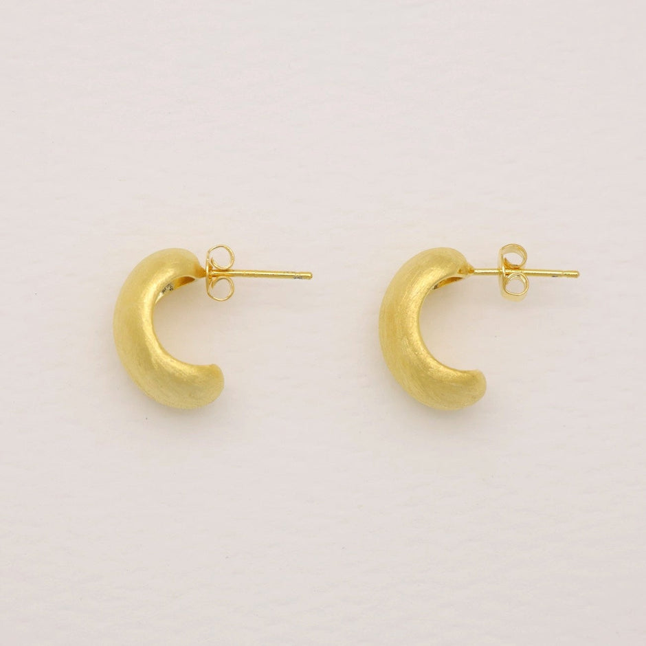 Solange Matte Hoop Earrings Gold Vermeil by MOA - view 2