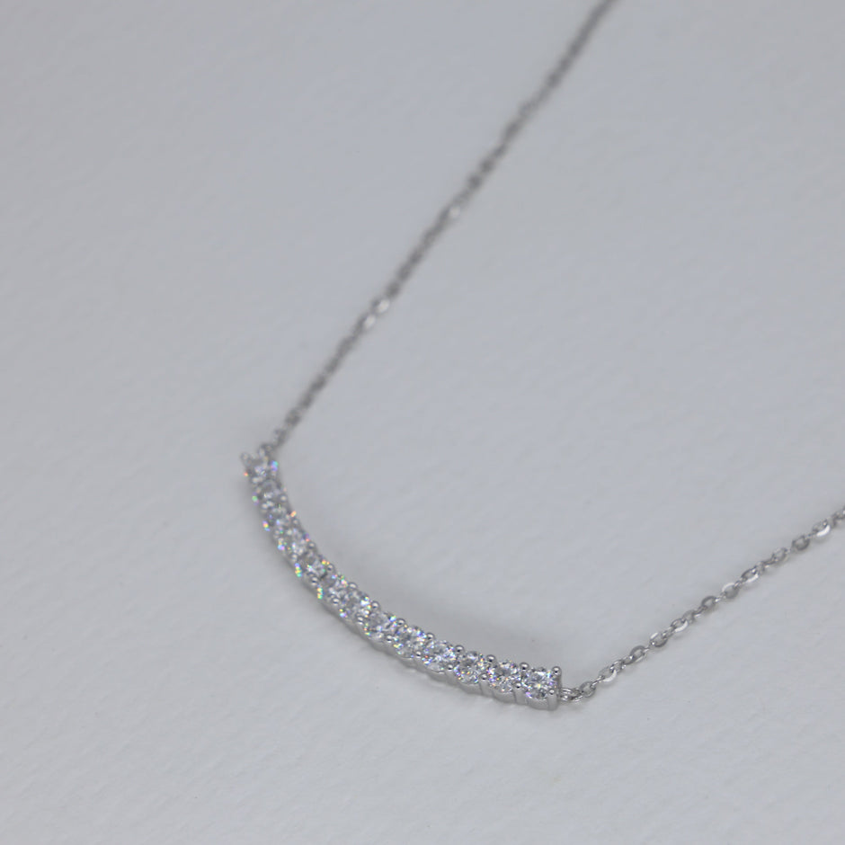 Soline Pave Bar Necklace in 925 Sterling Silver by MOA - view 2