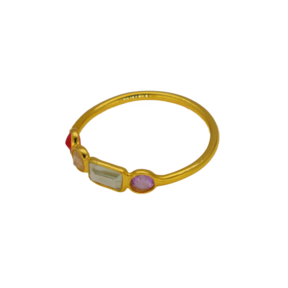 Sorielle Multi-Gemstone Ring in Gold Vermeil by MOA - view 2