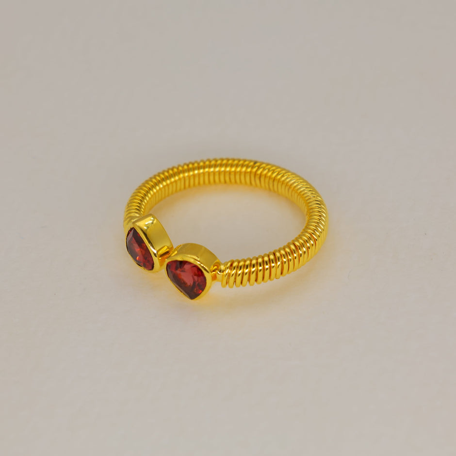 Valierre Garnet Open Ring in Gold Vermeil by MOA - view 2