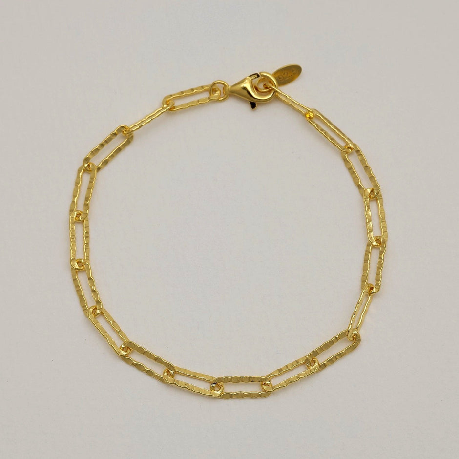 Violette Textured Chain Bracelet Gold Vermeil by MOA - view 2