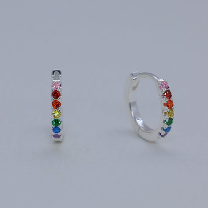 Virelle Rainbow Huggie Earrings 925 Sterling Silver by MOA - view 1