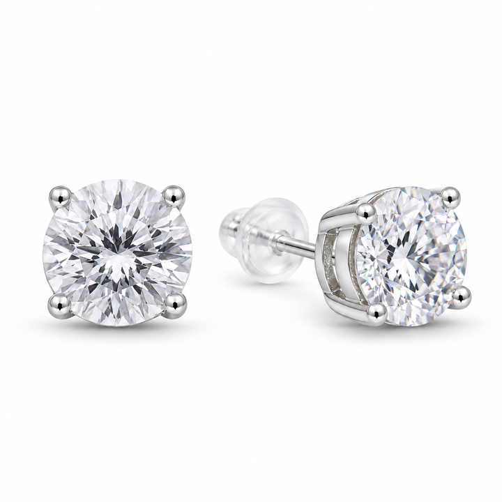 Virelle Solitaire Stud Earrings in 925 Sterling Silver - 0.5ct four-prong