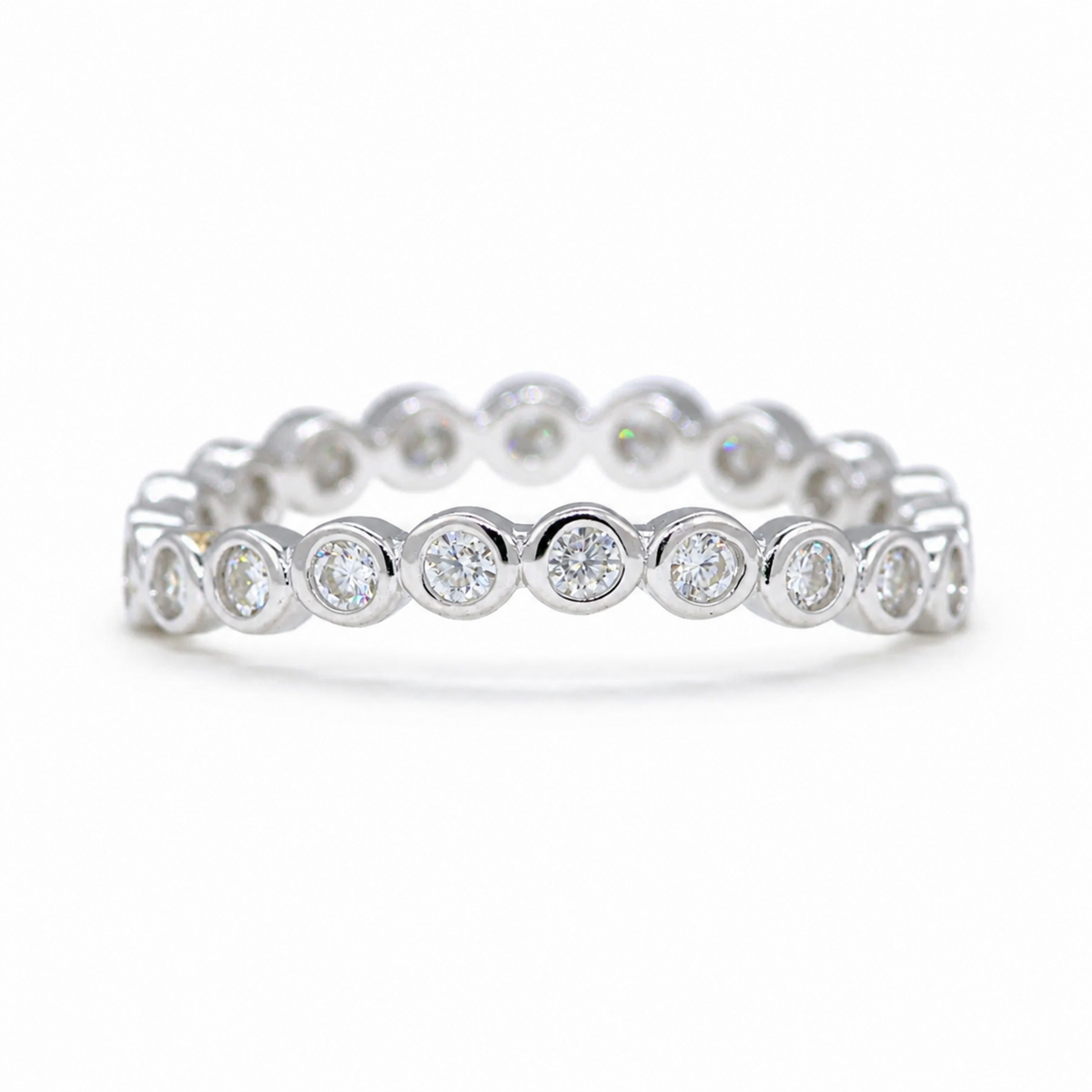 Célestia Bezel Band Ring in 925 Sterling Silver by MOA - enhanced white background main image