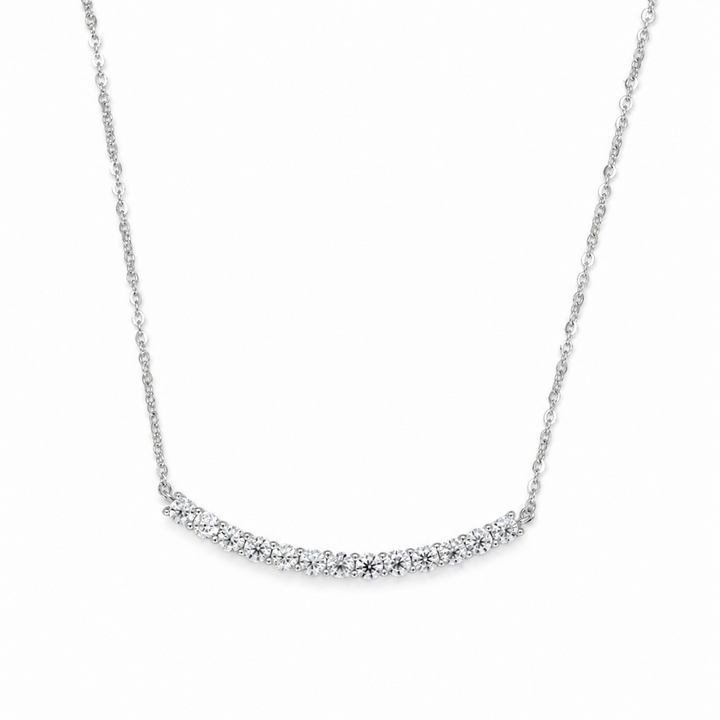 Soline Pavé Bar Necklace in 925 Sterling Silver by MOA - enhanced white background main image