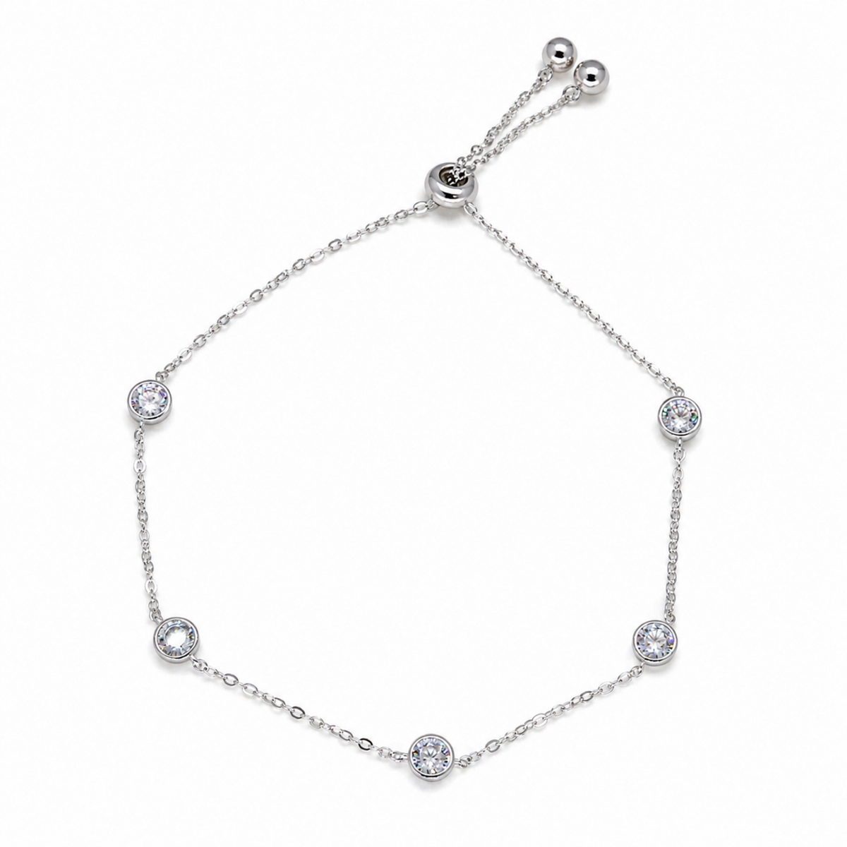 Éloane Bezel Bracelet in 925 Sterling Silver by MOA - enhanced white background main image