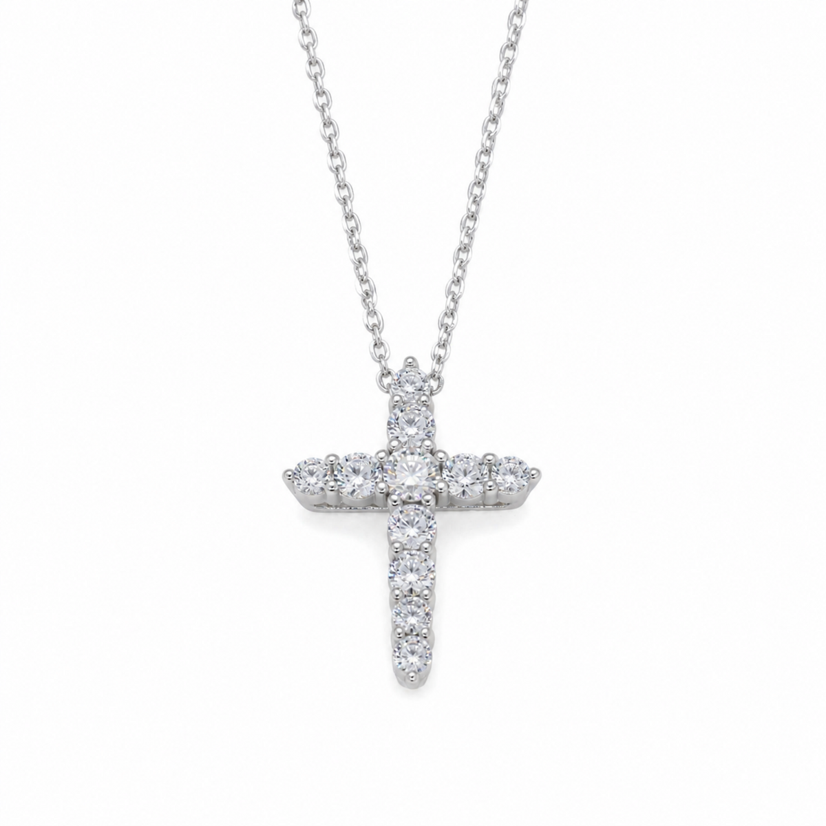 Élaris Cross Necklace in 925 Sterling Silver by MOA - enhanced white background main image