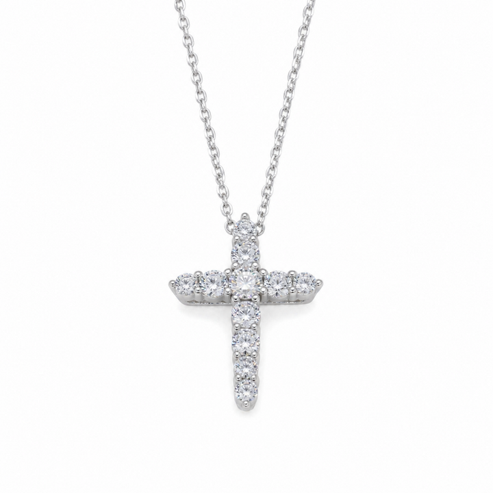 Élaris Cross Necklace in 925 Sterling Silver by MOA - enhanced white background main image