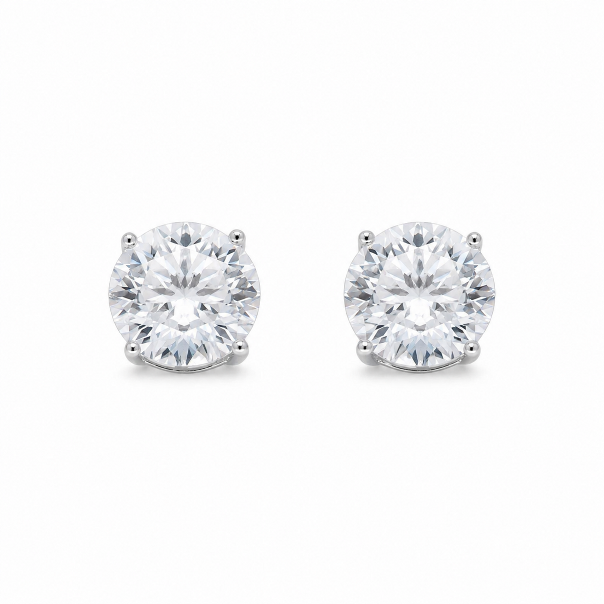 Elara Classic Stud Earrings in 925 Sterling Silver by MOA - enhanced white background main image