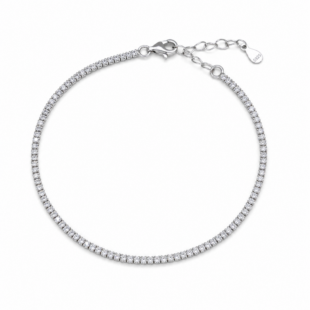 Célisse Tennis Bracelet in 925 Sterling Silver on pure white background