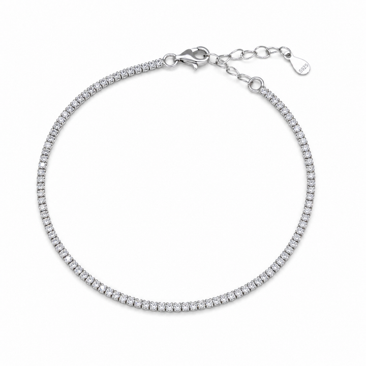 Célisse Tennis Bracelet in 925 Sterling Silver on pure white background