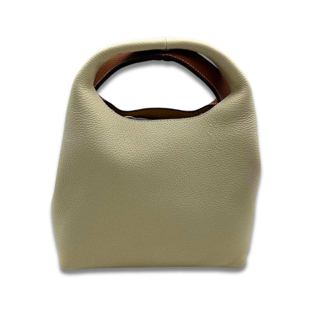 DANIELLE Leather bag - Tan/Cream