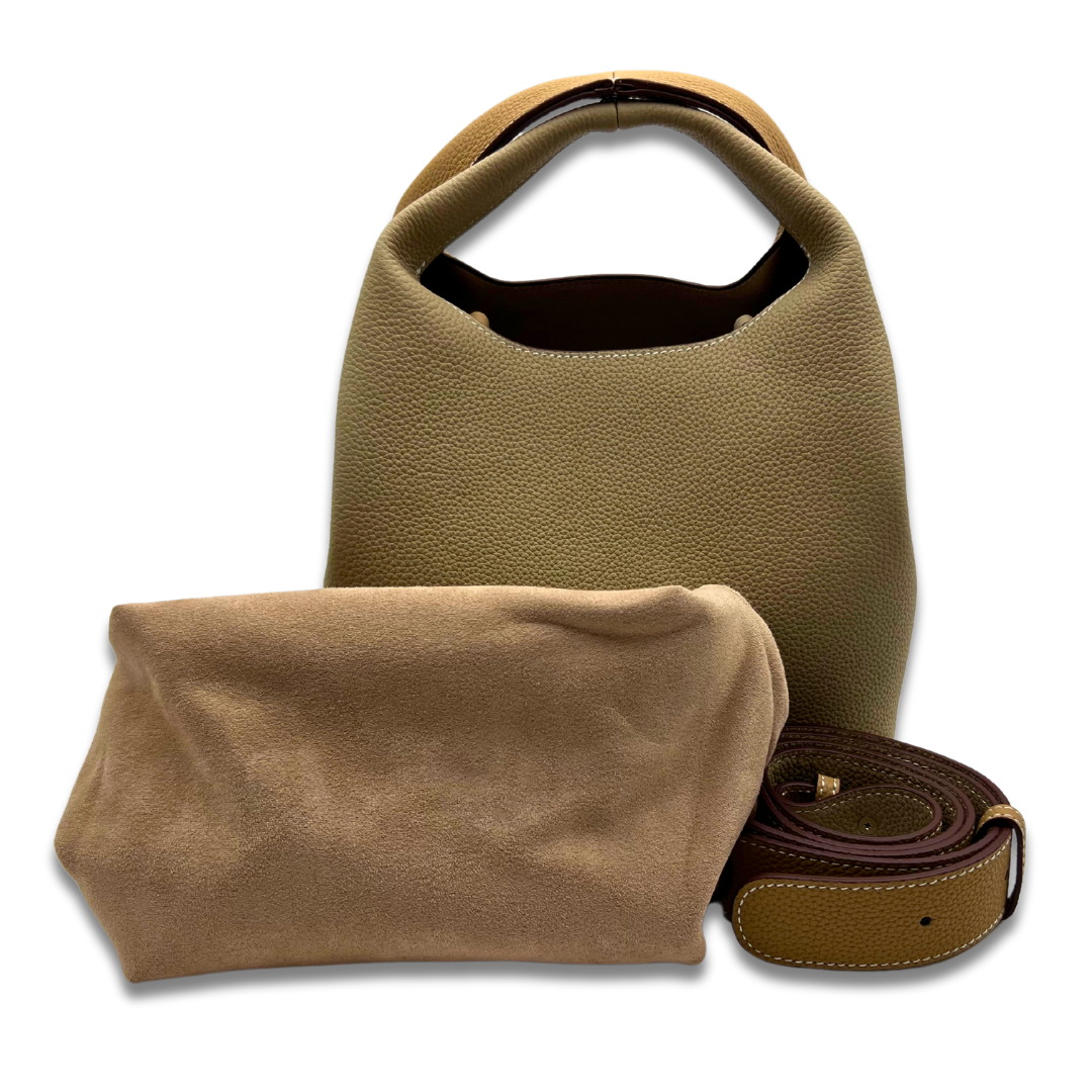 DANIELLE Leather bag - Tan/Taupe