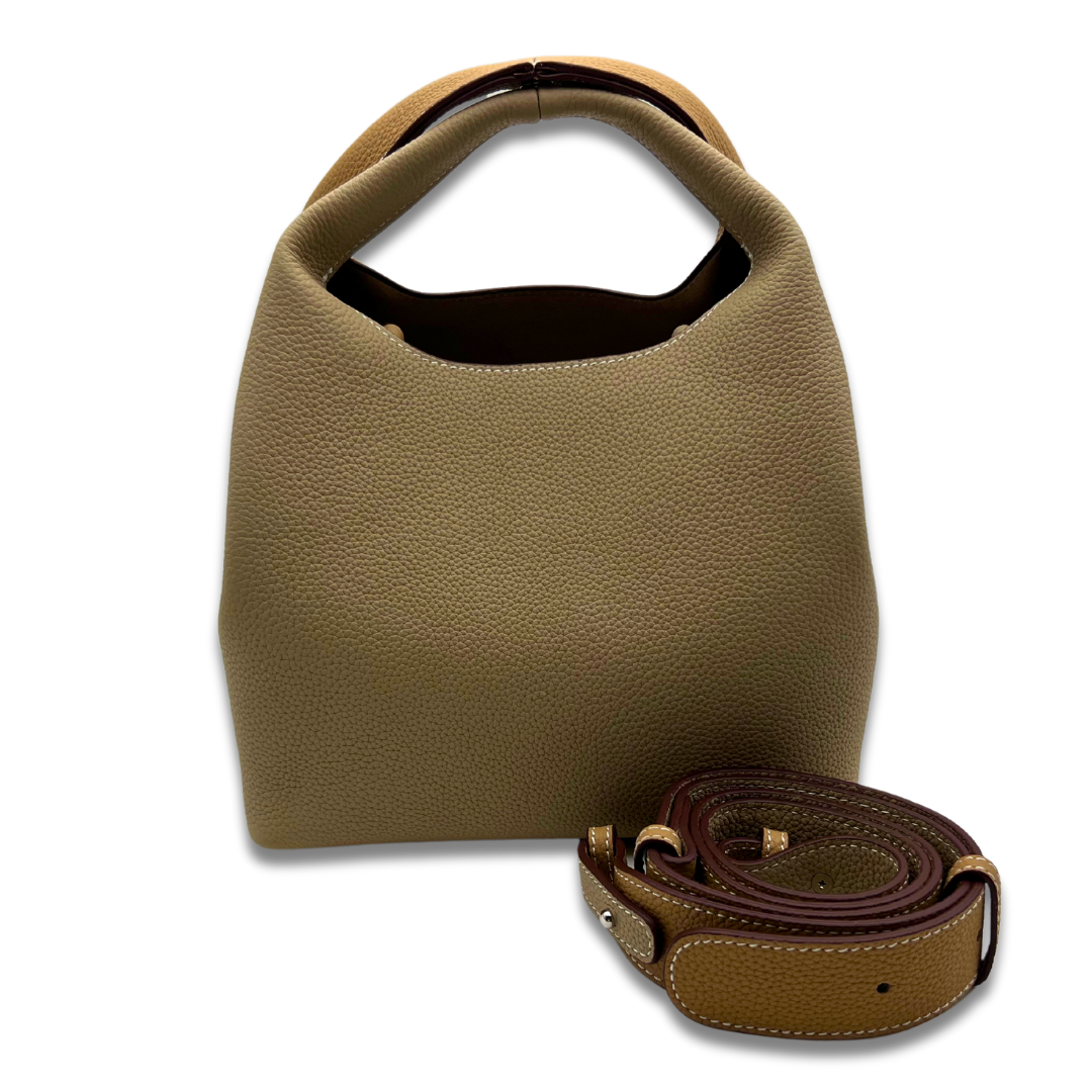 DANIELLE Leather bag - Tan/Taupe