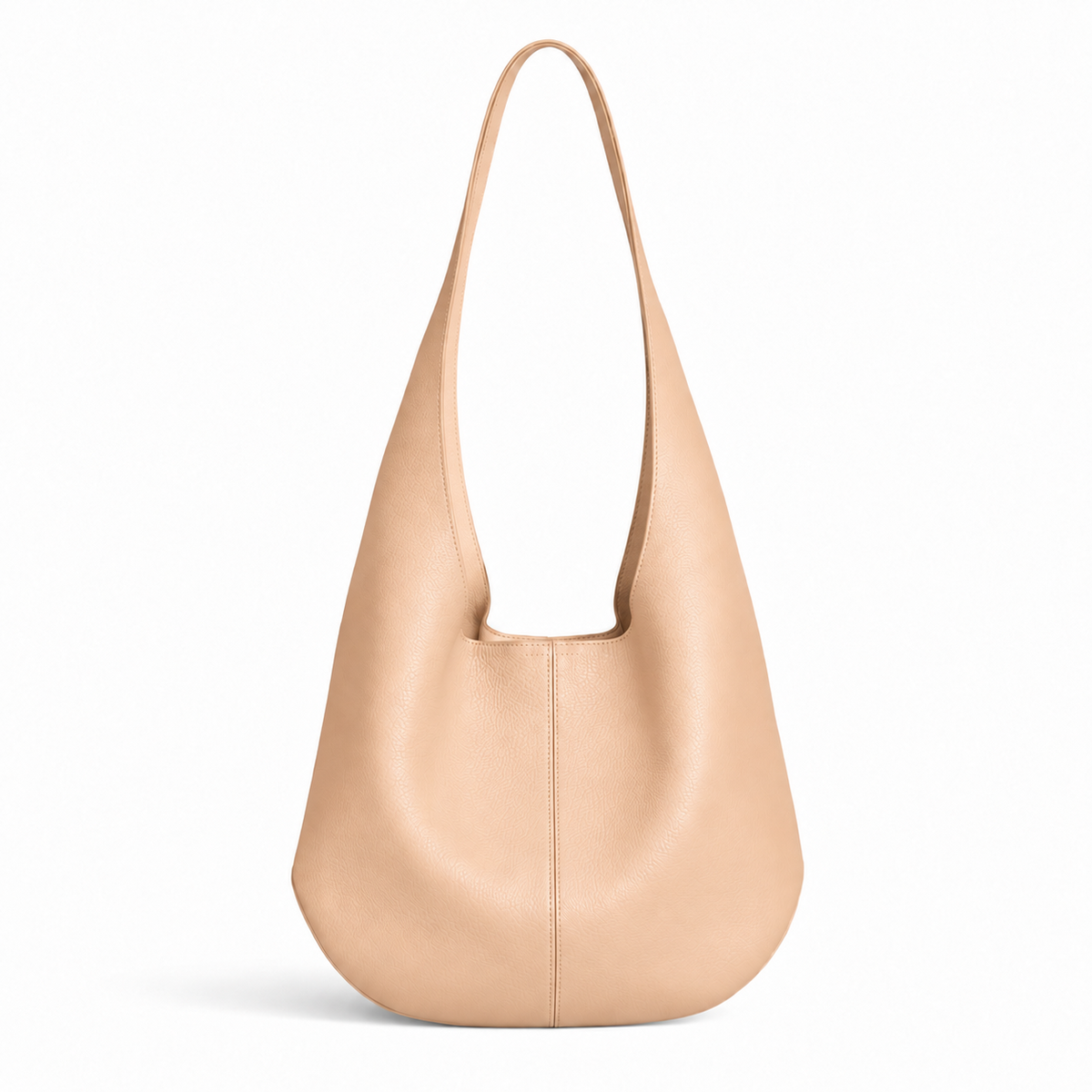 Evara Leather Scoop Bag in Apricot