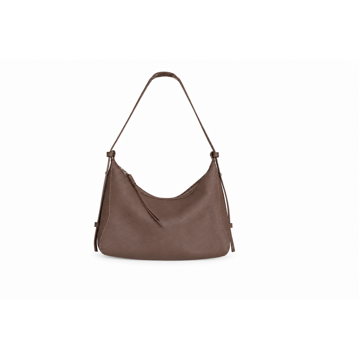 Soline Leather Crescent Bag in Ebony