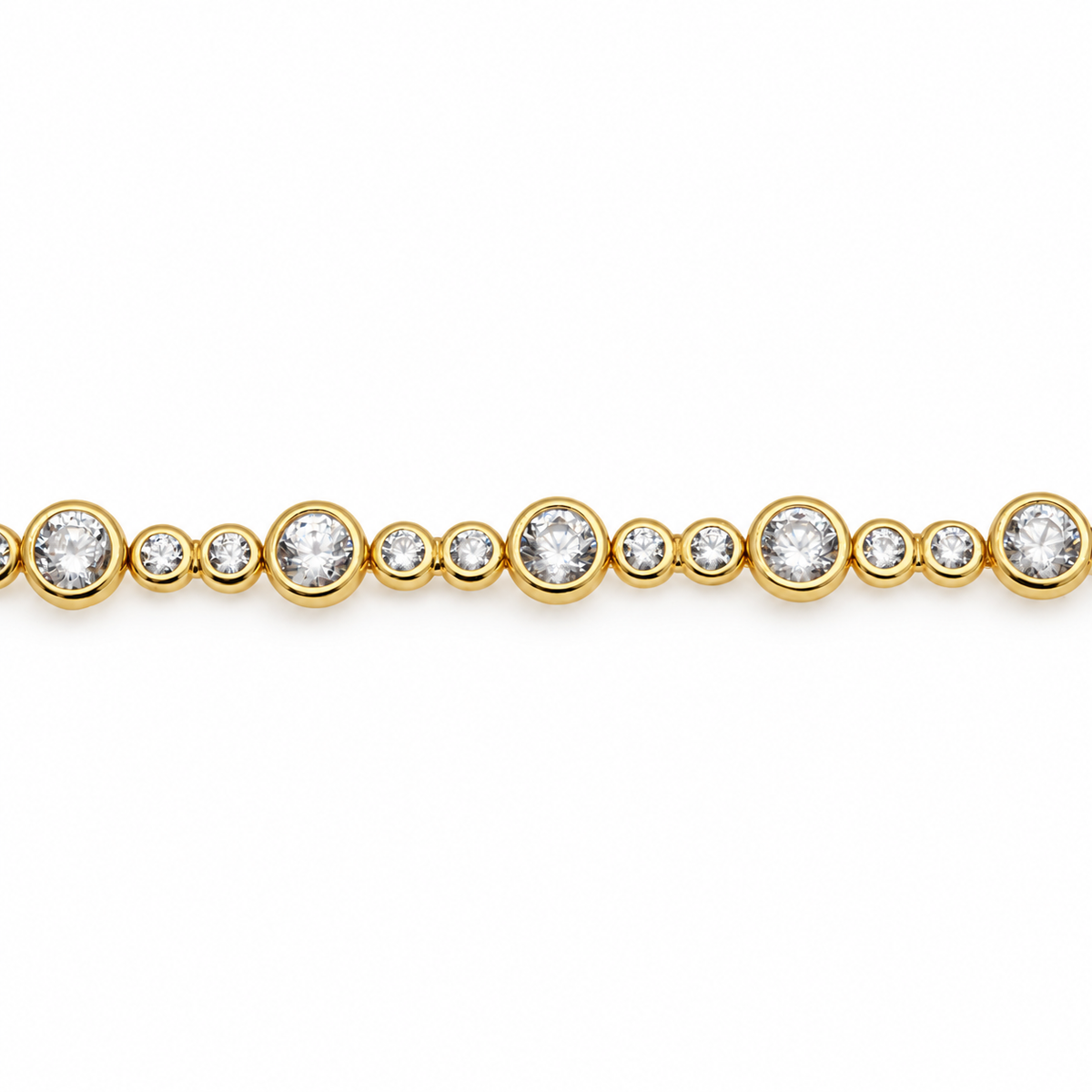 Elise Alternating Tennis Bracelet in 24K Gold Over 925 Silver by MOA - view 3