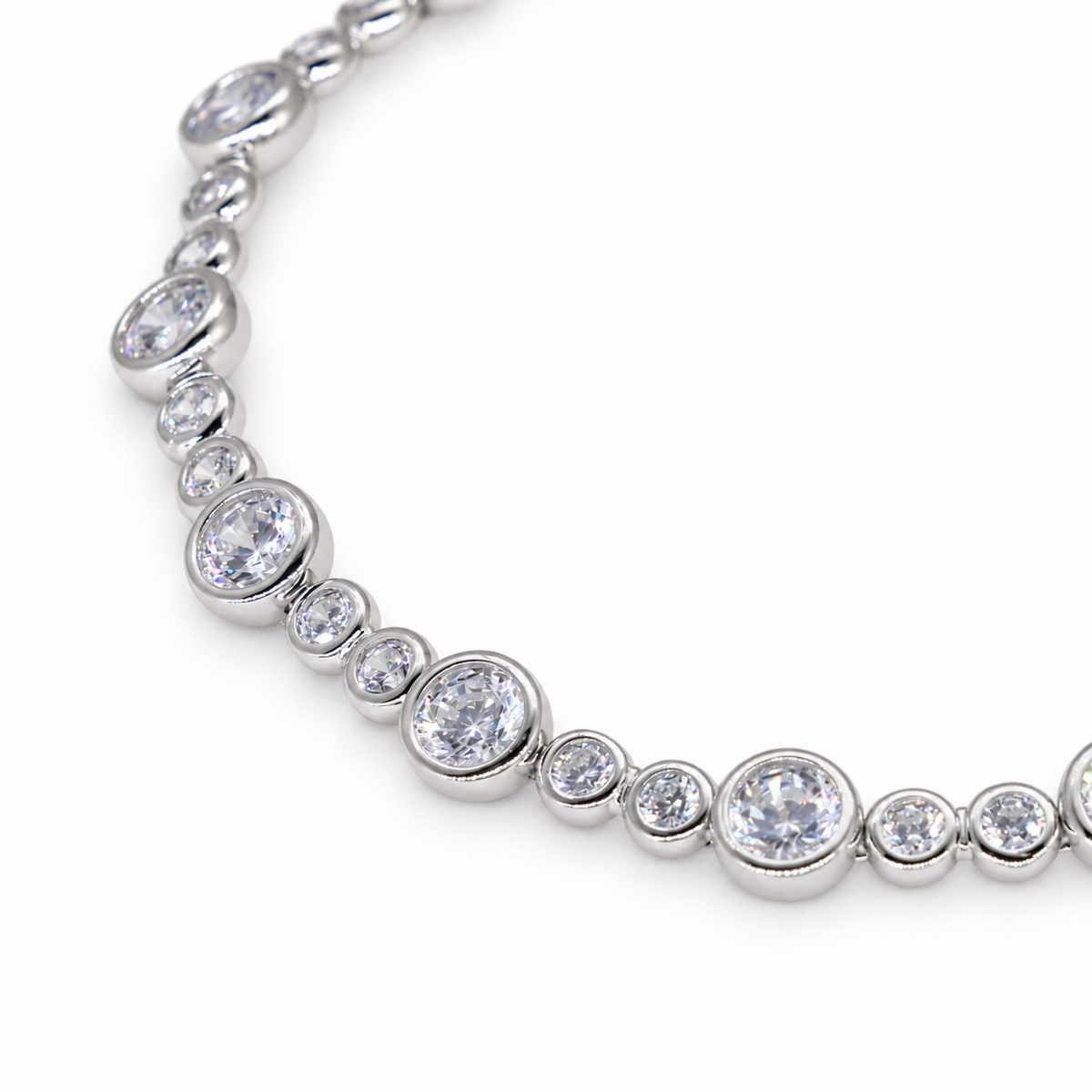 Elise Alternating Tennis Bracelet in 925 Sterling Silver by MOA - view 2