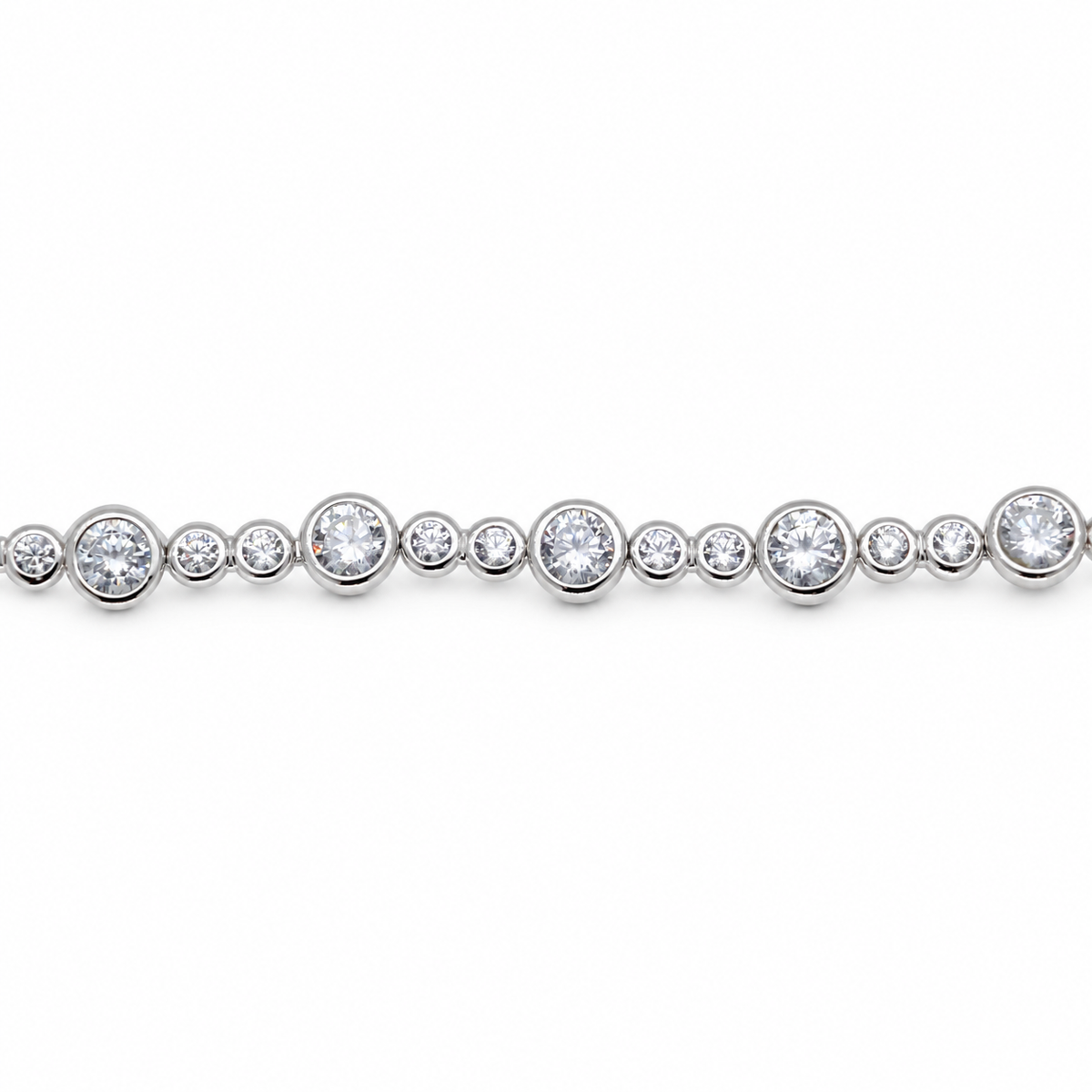 Elise Alternating Tennis Bracelet in 925 Sterling Silver by MOA - view 3
