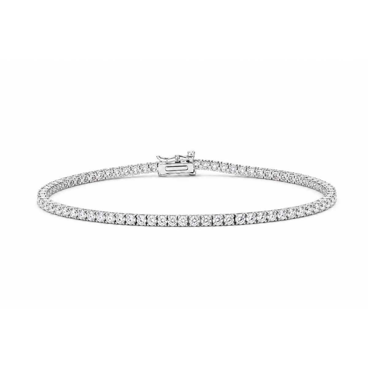 Victoire 2mm Moissanite Tennis Bracelet in 925 Sterling Silver