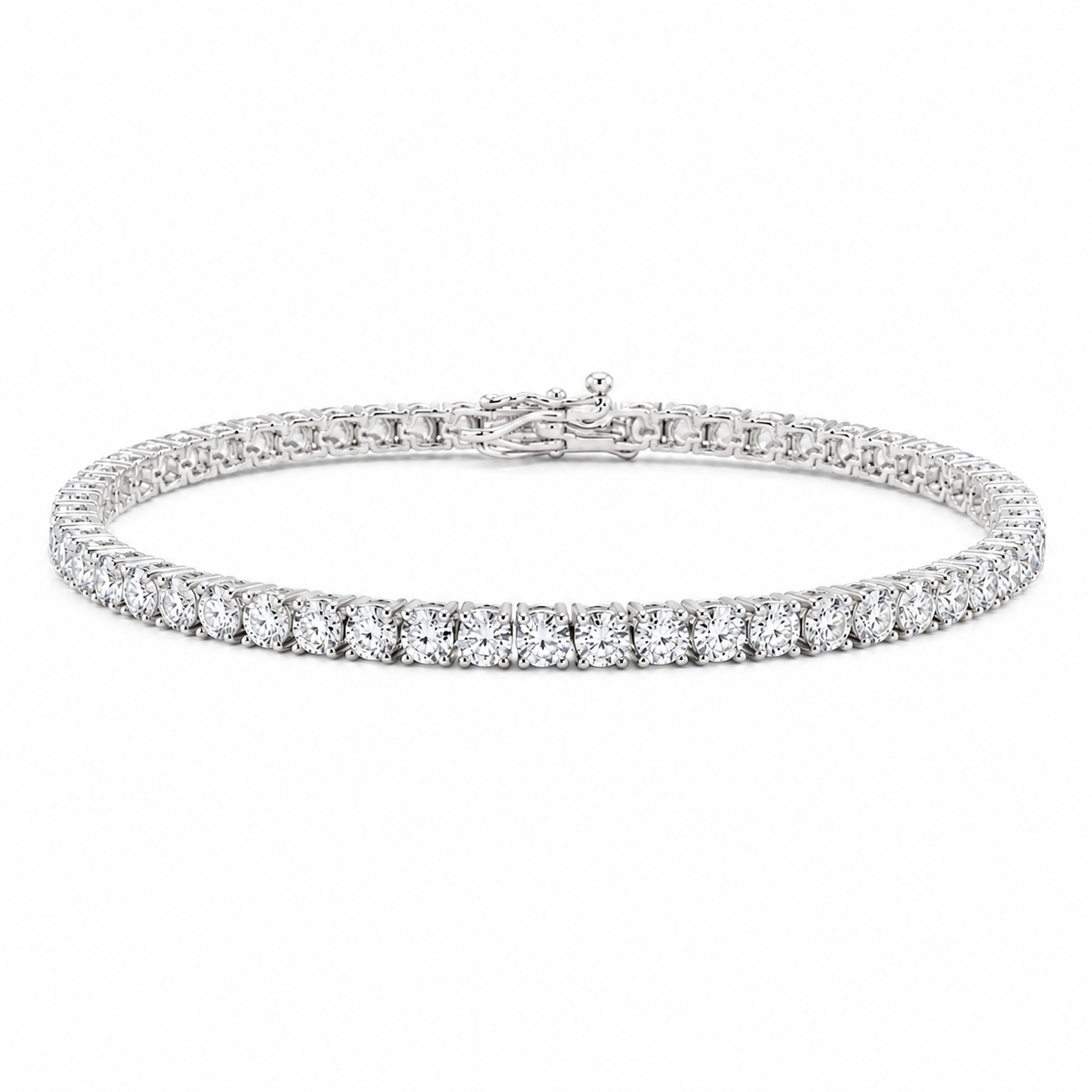 Victoire 3mm Moissanite Tennis Bracelet in 925 Sterling Silver