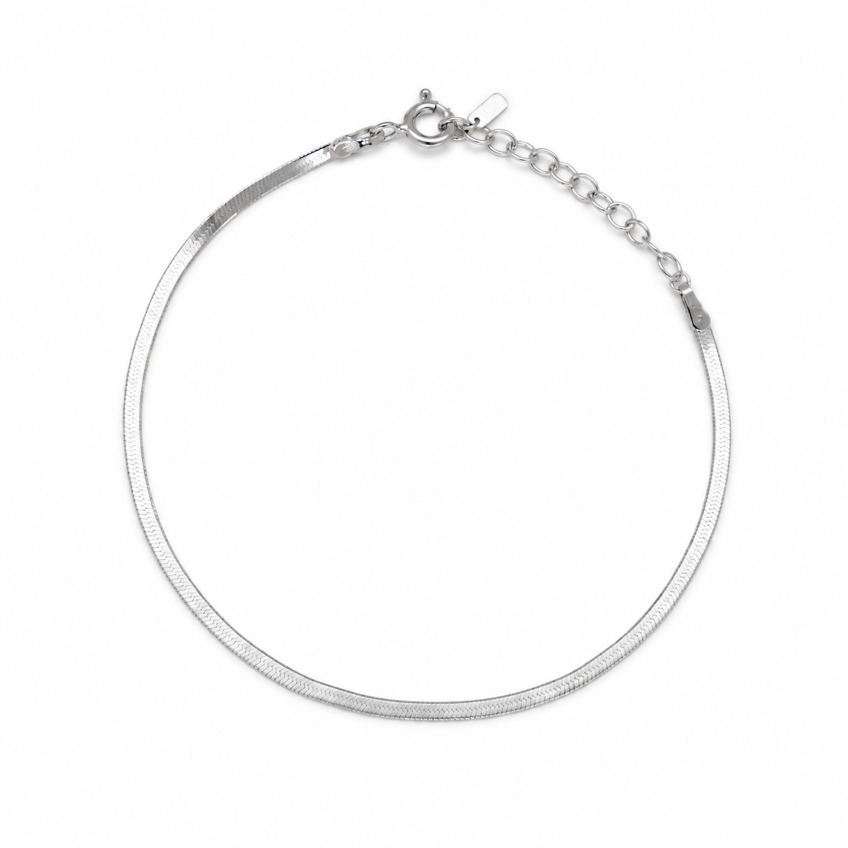 Odélie Herringbone Bracelet in 925 Sterling Silver – full view