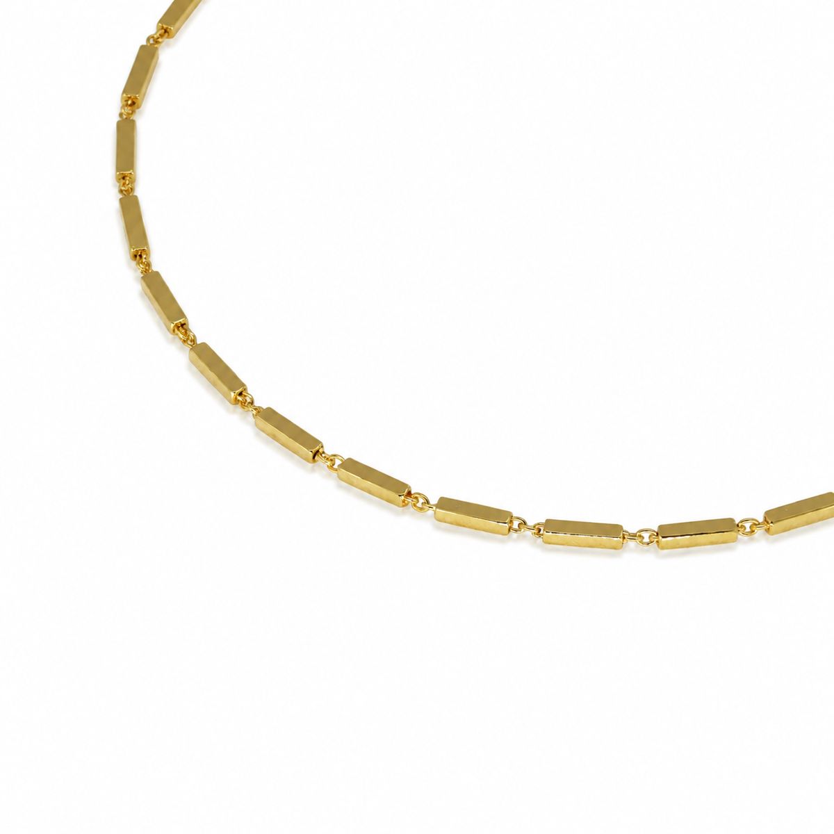 Colette Polished Bar Chain Bracelet in Gold Vermeil – bar link detail