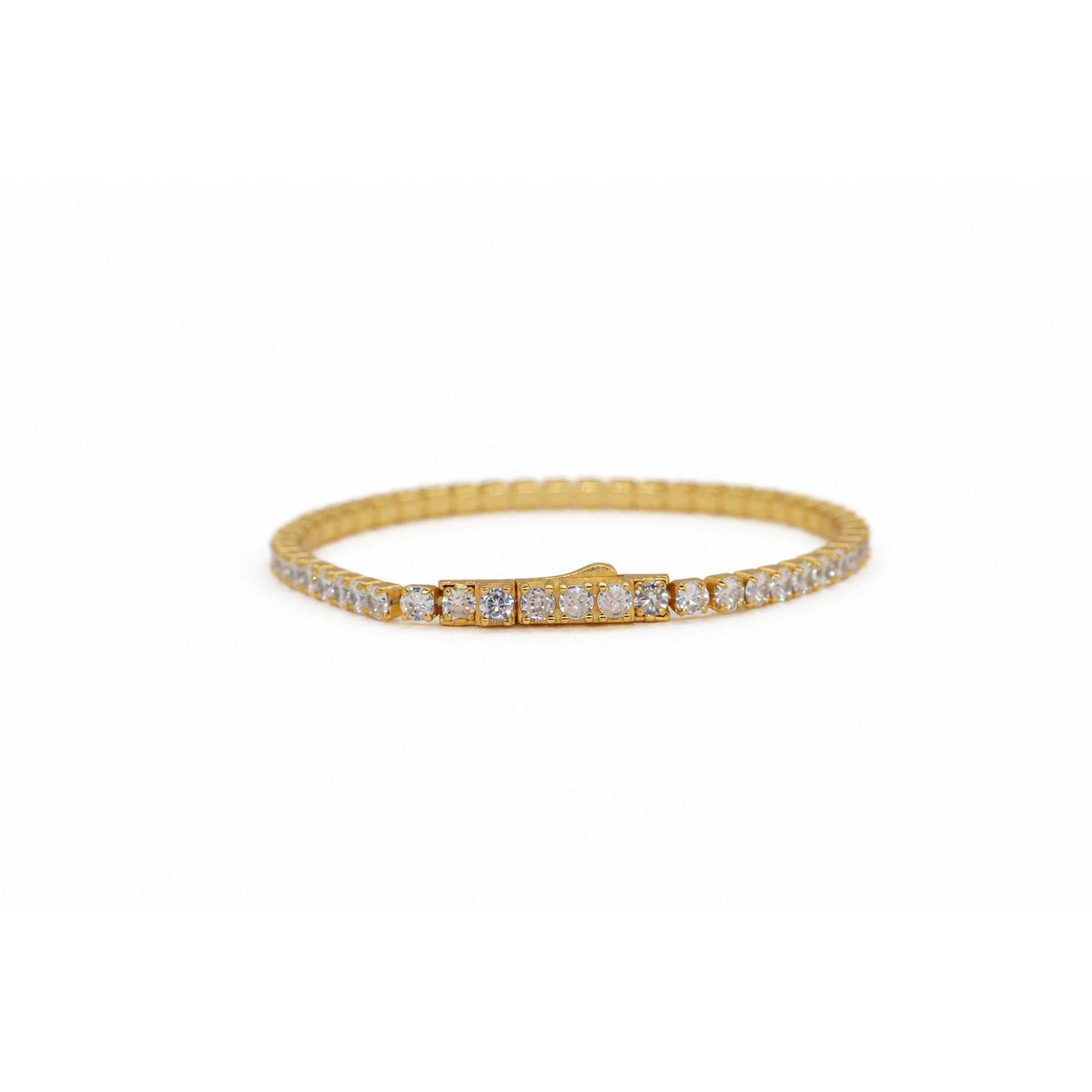 Aveline CZ Tennis Bracelet in Gold Vermeil clasp detail